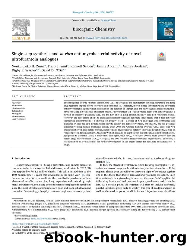 Single-step synthesis and in vitro anti-mycobacterial activity of novel nitrofurantoin analogues by unknow
