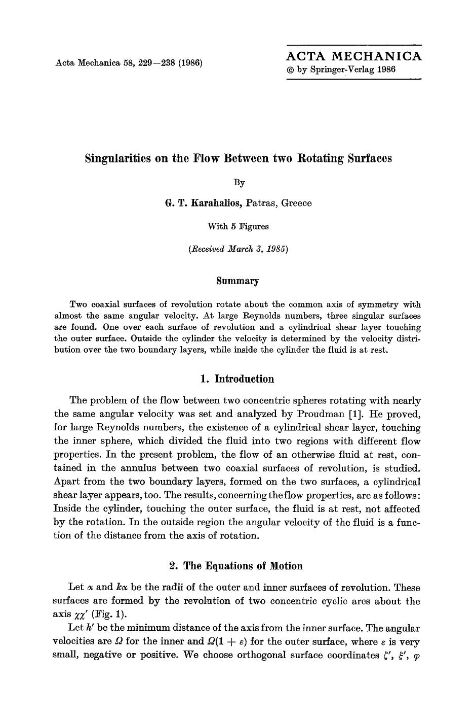 Singularities on the flow between two rotating surfaces by Unknown