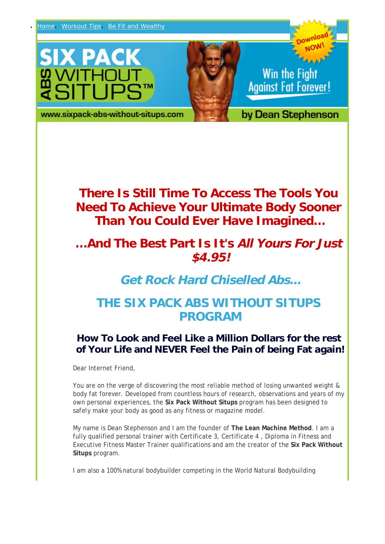 Six Pack Abs Without Situps. by Best of Kuszter's Collection