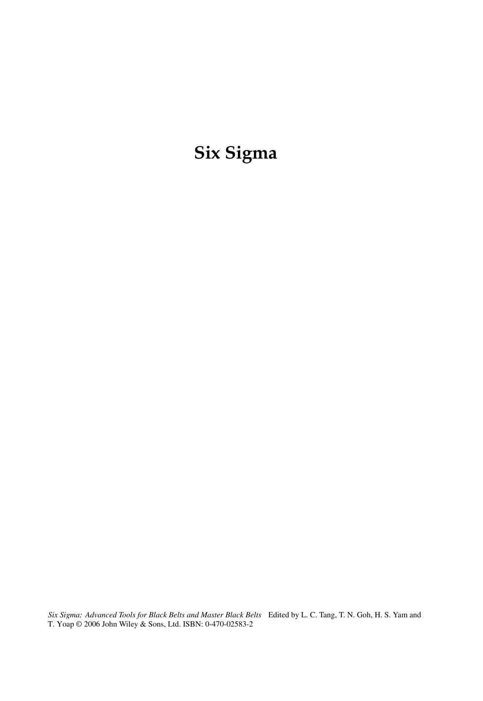 Six Sigma: Advanced Tools for Black Belts and Master Black Belts (Repost) by Unknow