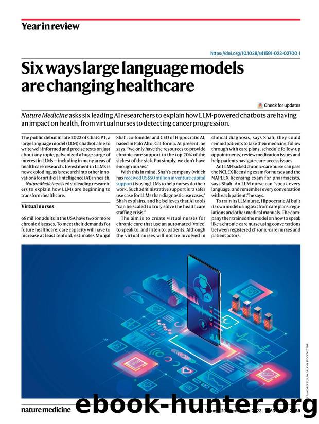 Six ways large language models are changing healthcare by Paul Webster