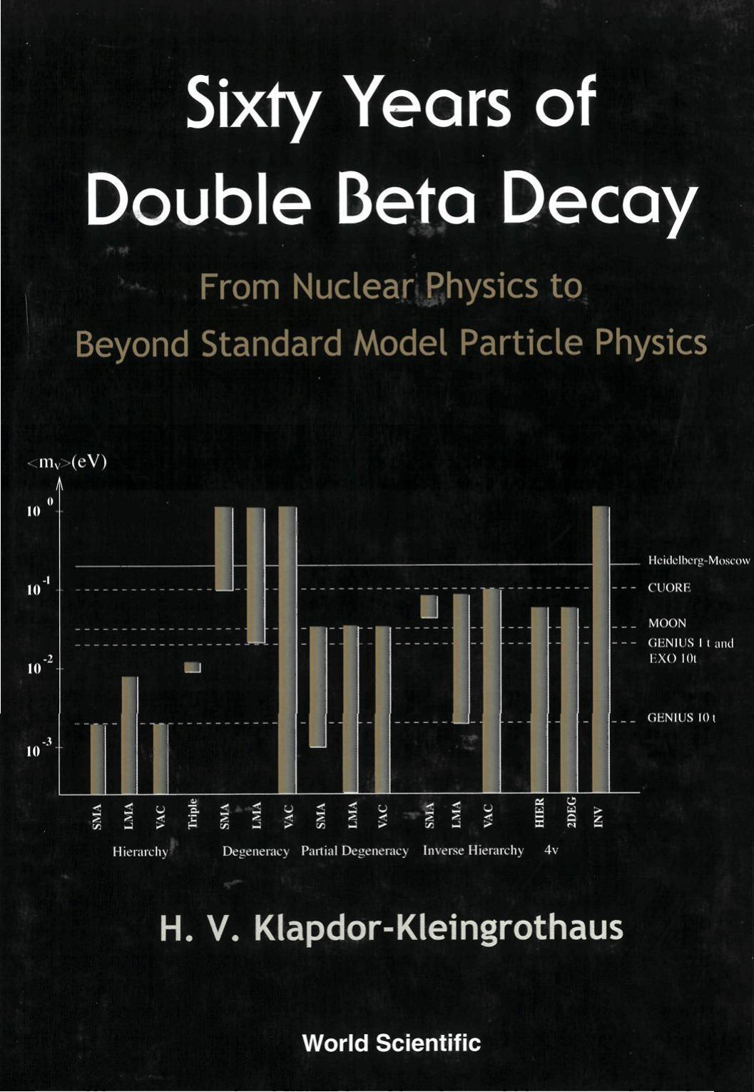 Sixty Years of Double Beta Decay: From Nuclear Physics to Beyond Standard Model by Hans Volker Klapdor-Kleingrothaus