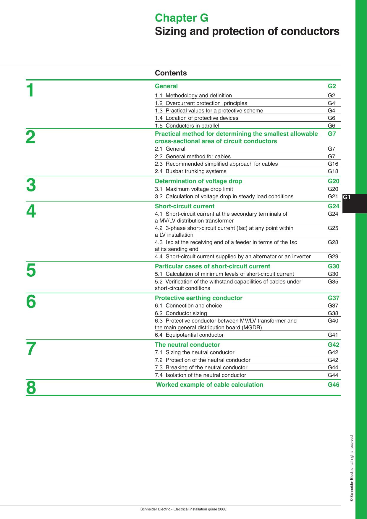 Sizing and protection of conductors by Unknown