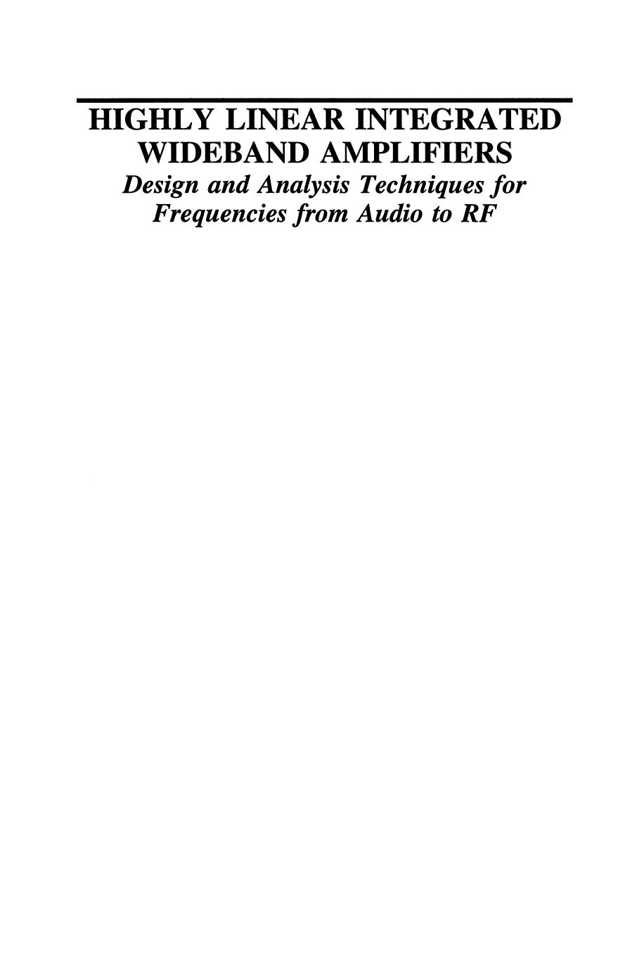 Sjoland H. Highly Linear Integrated Wideband Amplifiers...1999 by 4<8=8AB@0B>@