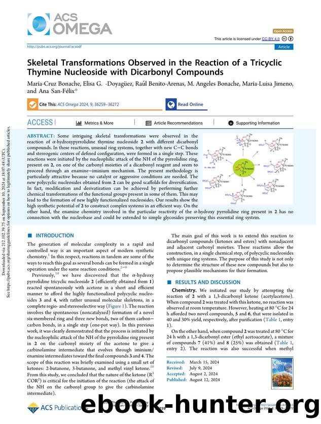 Skeletal Transformations Observed in the Reaction of a Tricyclic Thymine Nucleoside with Dicarbonyl Compounds by unknow