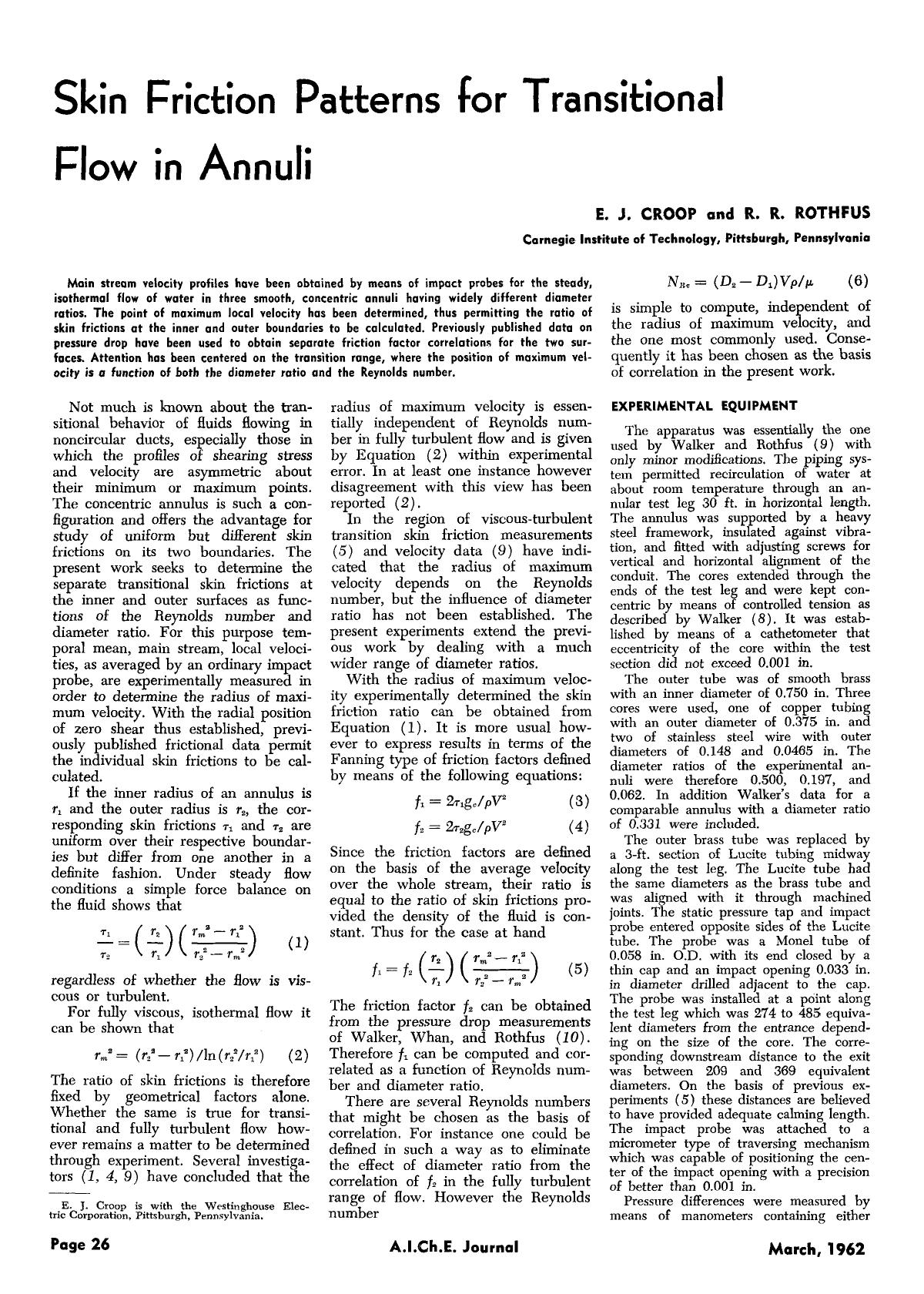 Skin friction patterns for transitional flow in annuli by Unknown