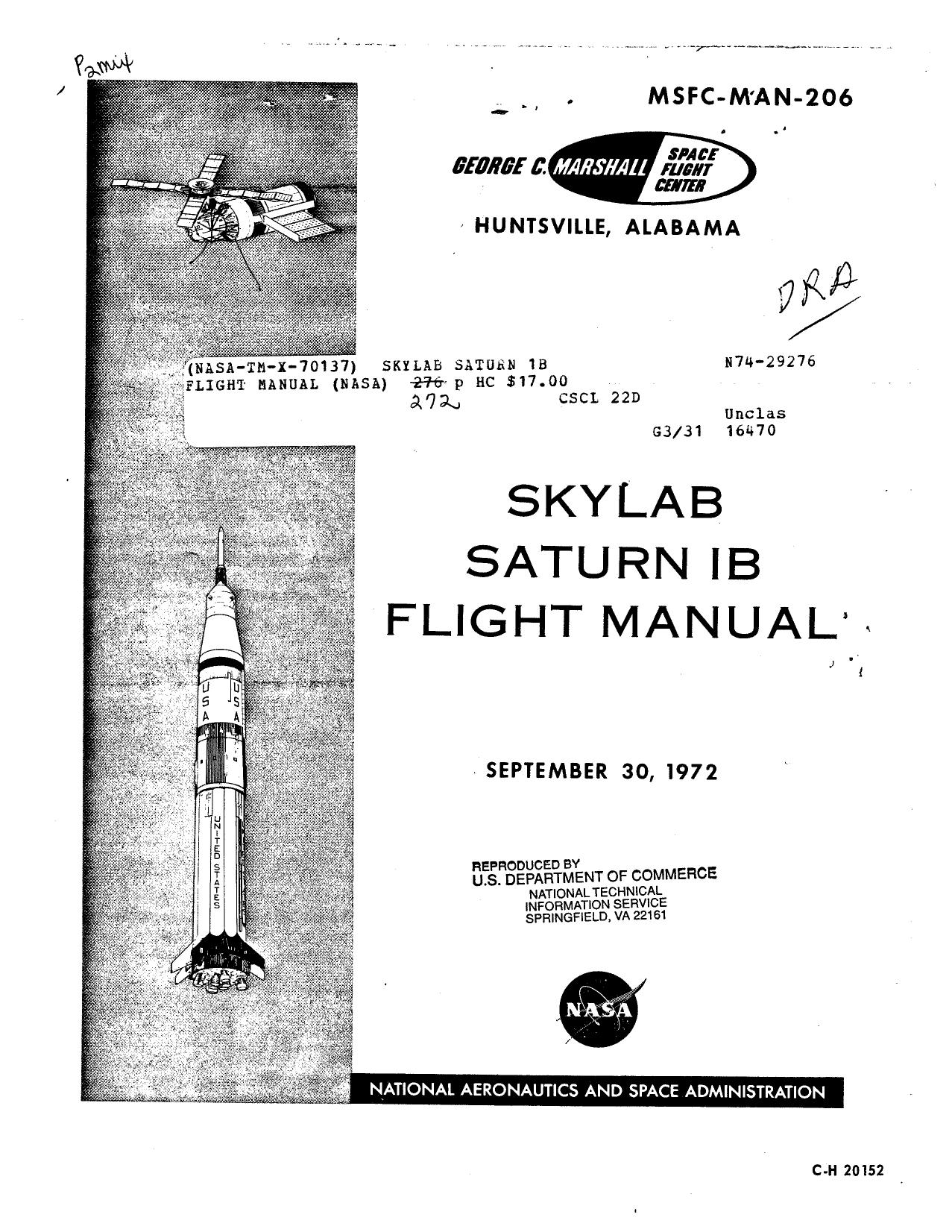 Skylab Saturn 1B Flight Manual by NASA