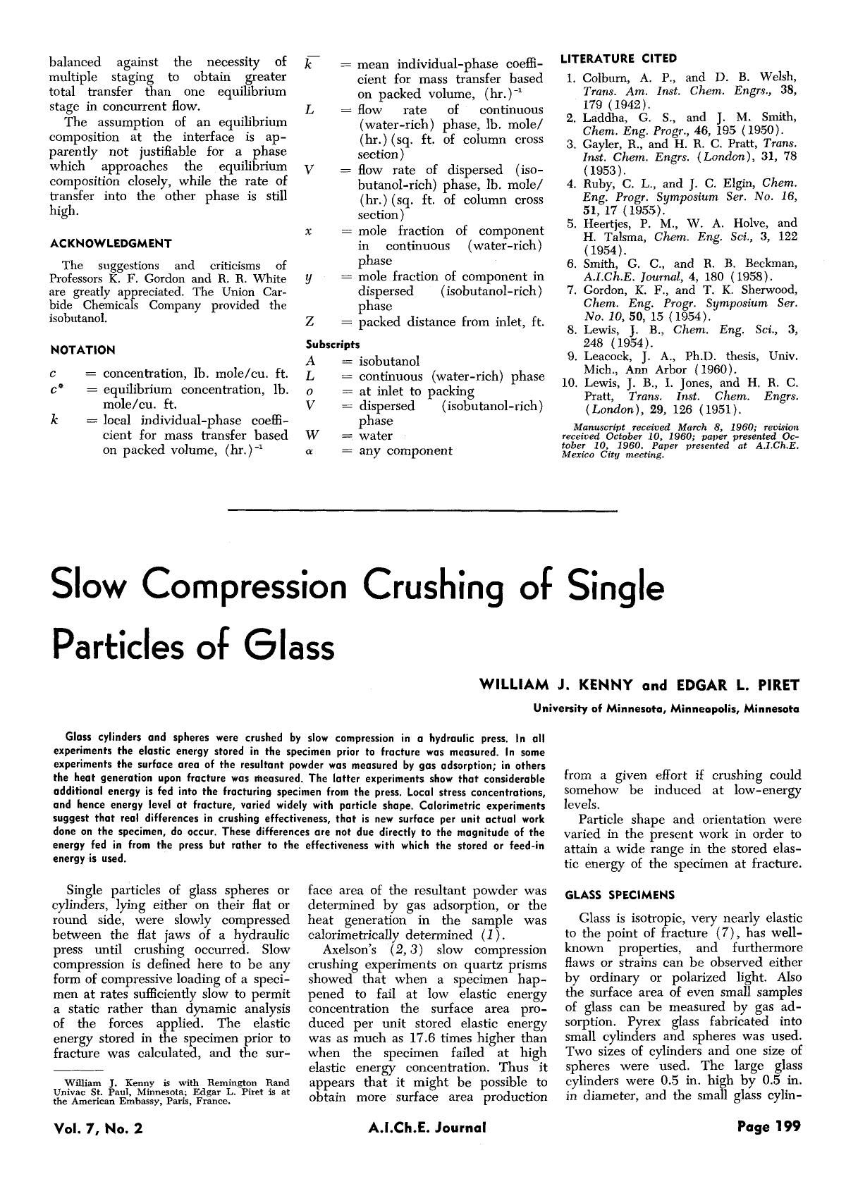 Slow compression crushing of single particles of glass by Unknown