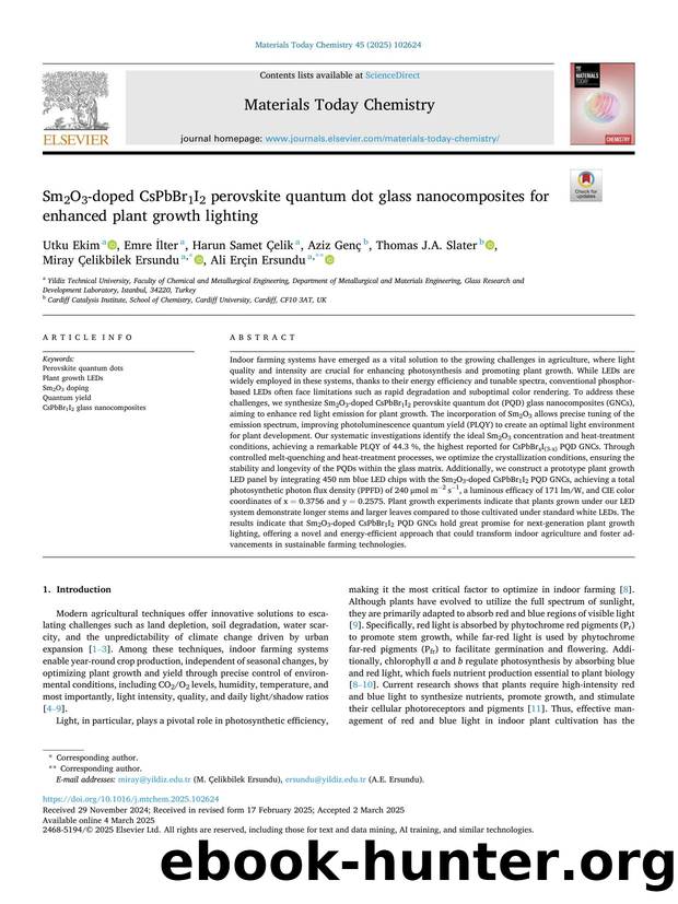 Sm2O3-doped CsPbBr1I2 perovskite quantum dot glass nanocomposites for enhanced plant growth lighting by unknow