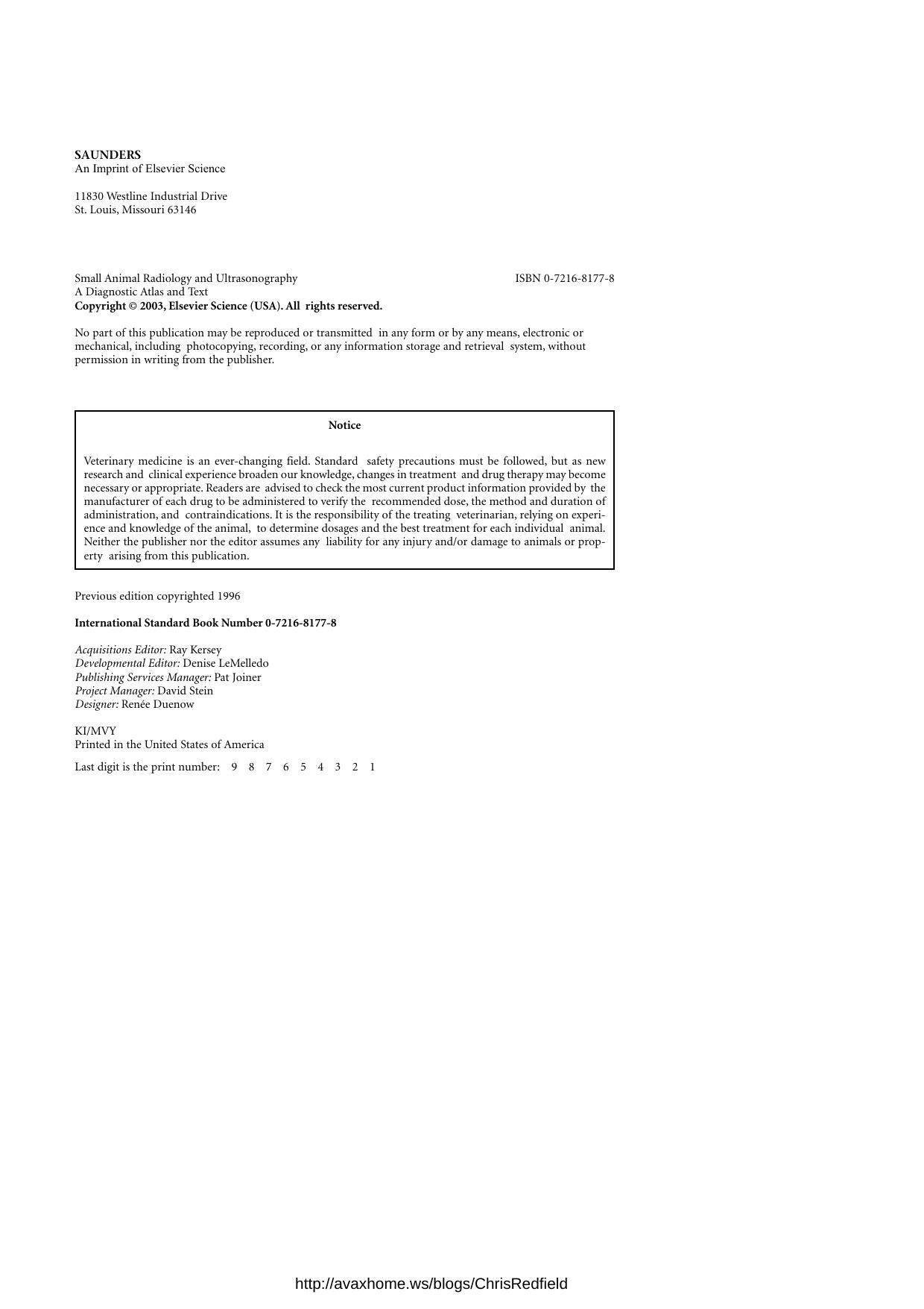 Small Animal Radiology and Ultrasound: A Diagnostic Atlas and Text, 3e by Ronald Burk Daniel Feeney