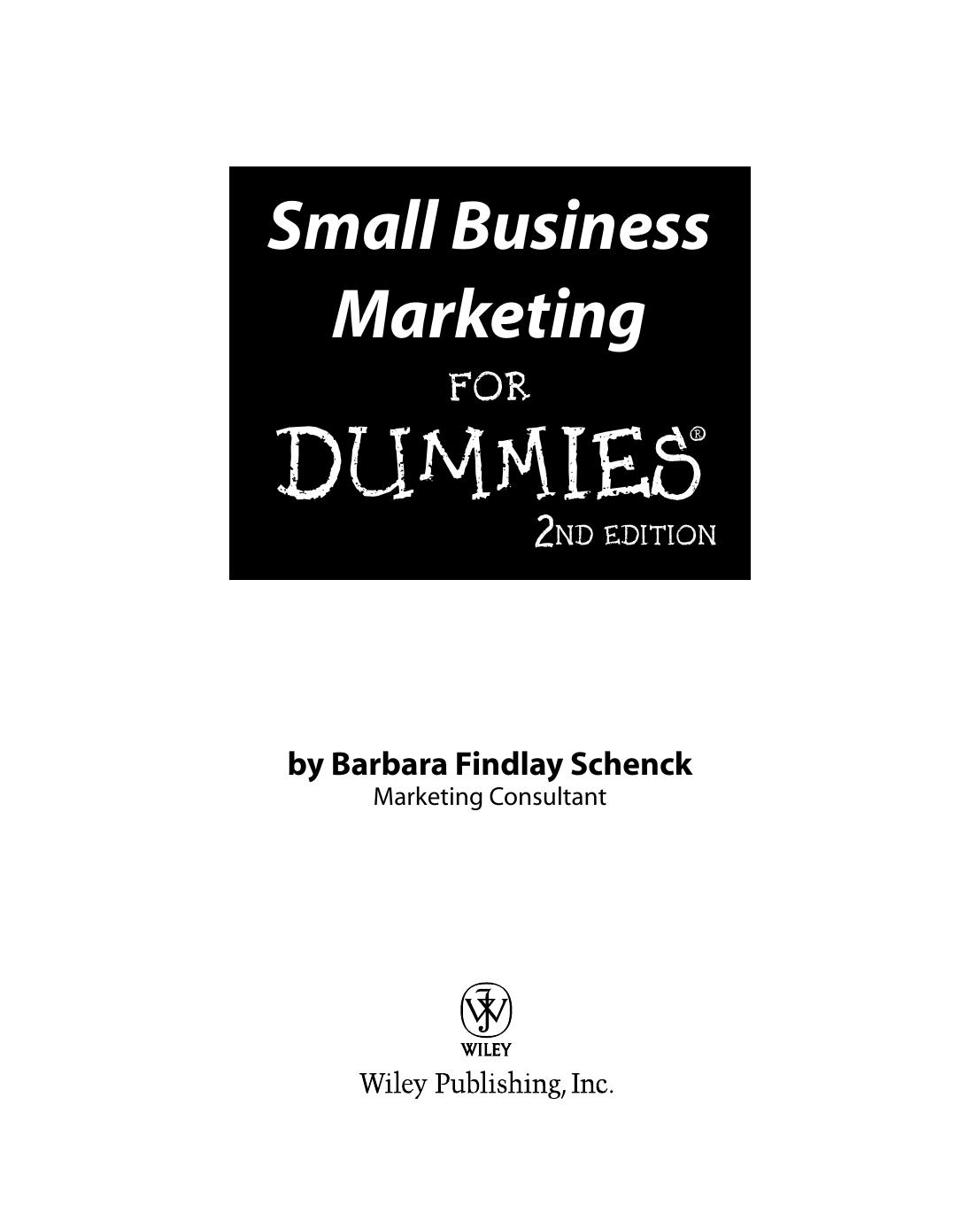 Small Business Marketing for Dummies, 2nd Edition by Unknown