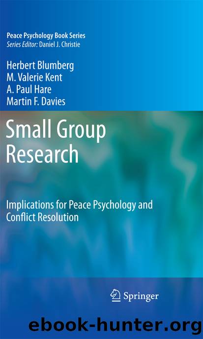 Small Group Research by Herbert Blumberg M. Valerie Kent A. Paul Hare & Martin F. Davies