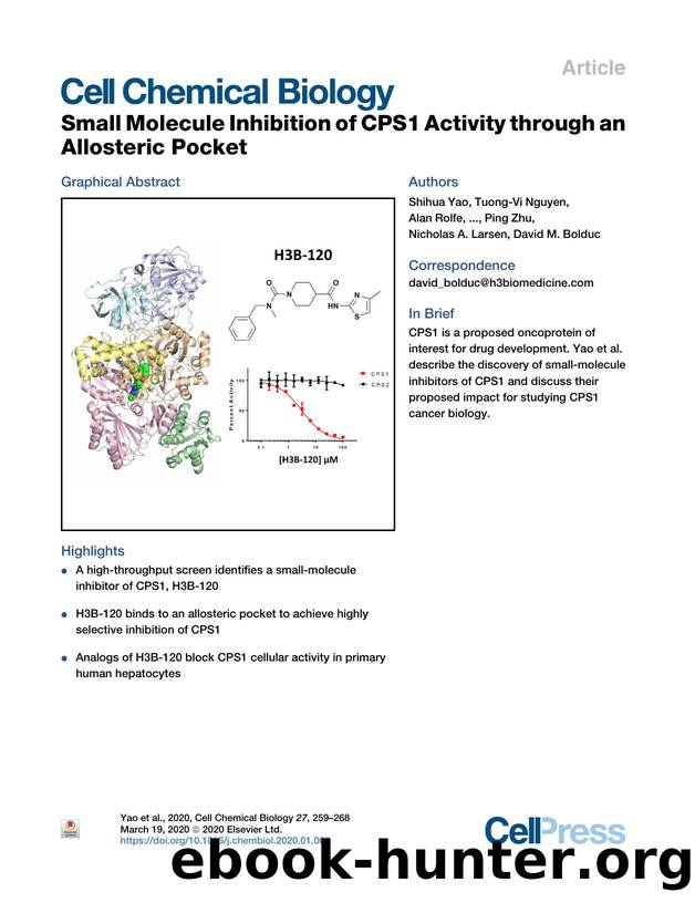 Small Molecule Inhibition of CPS1 Activity through an Allosteric Pocket by unknow