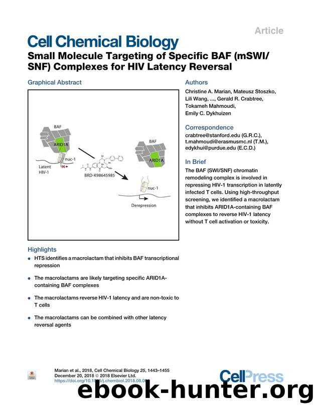 Small Molecule Targeting of Specific BAF (mSWISNF) Complexes for HIV Latency Reversal by unknow
