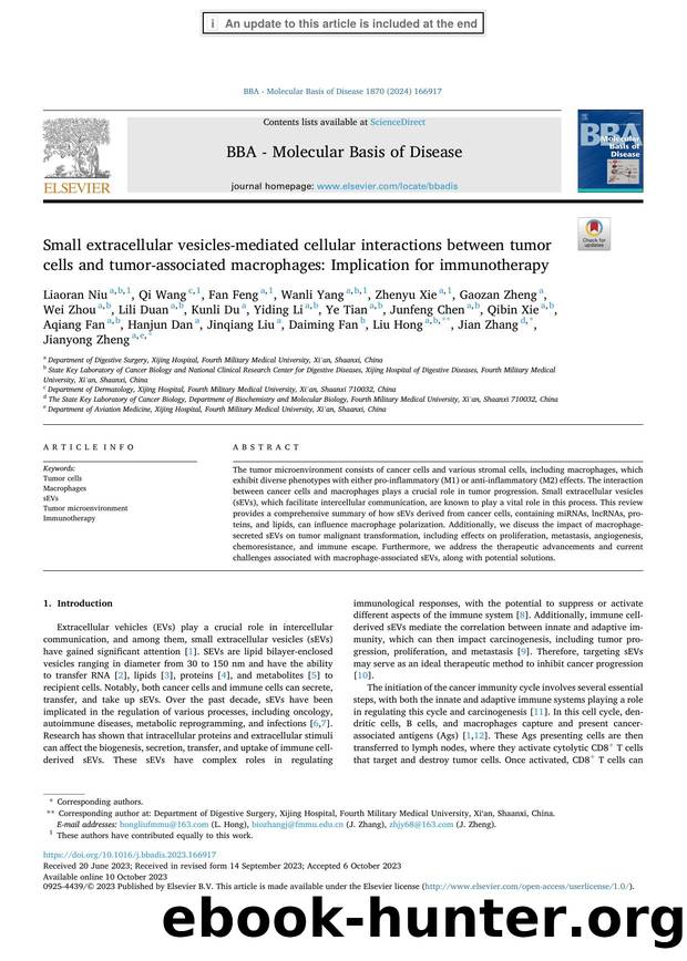 Small extracellular vesicles-mediated cellular interactions between tumor cells and tumor-associated macrophages: Implication for immunotherapy by unknow