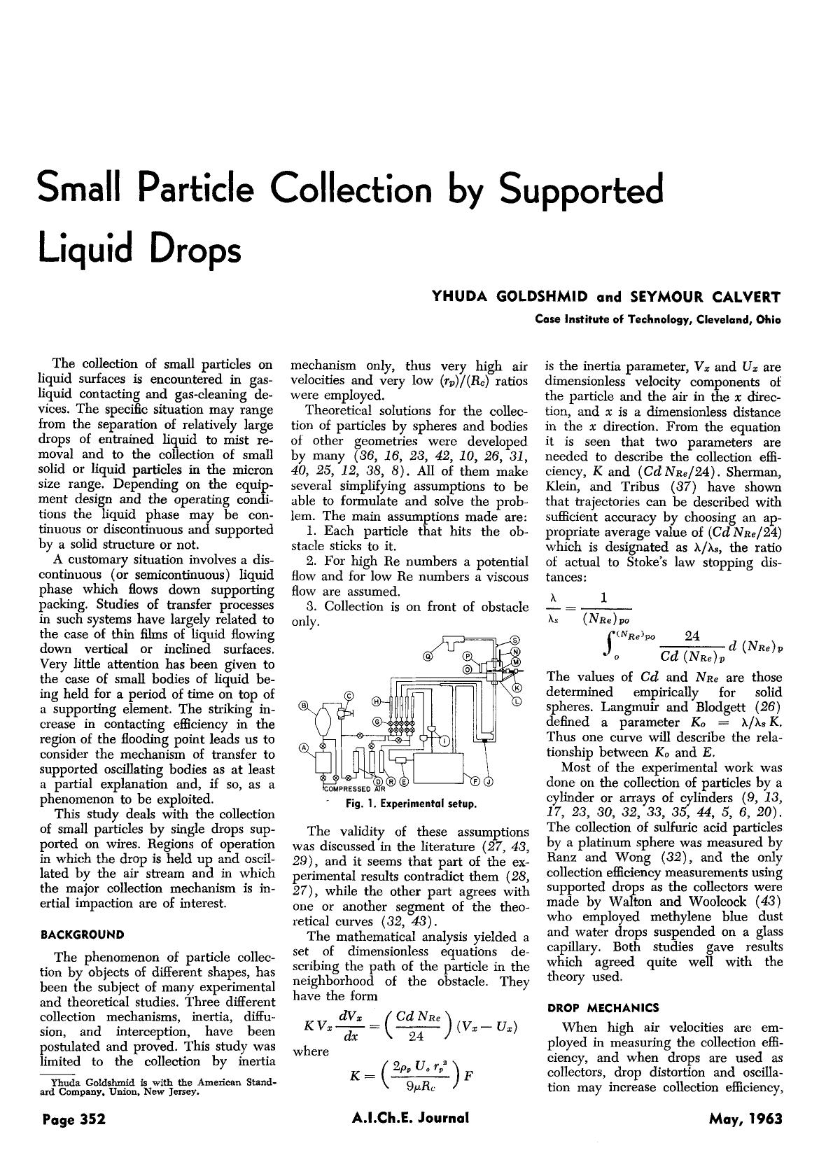 Small particle collection by supported liquid drops by Unknown