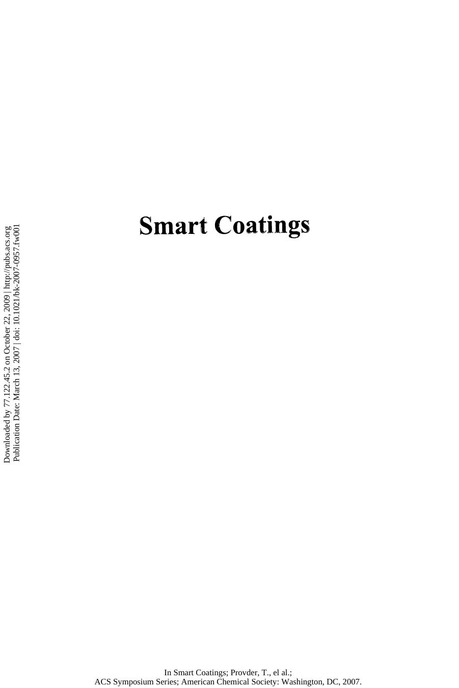 Smart Coatings by Theodore Provder and Jamil Baghdachi