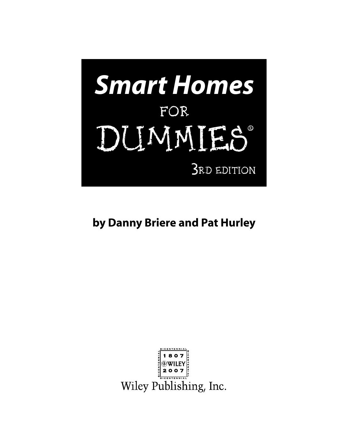 Smart Homes For Dummies by Danny Briere Hurley