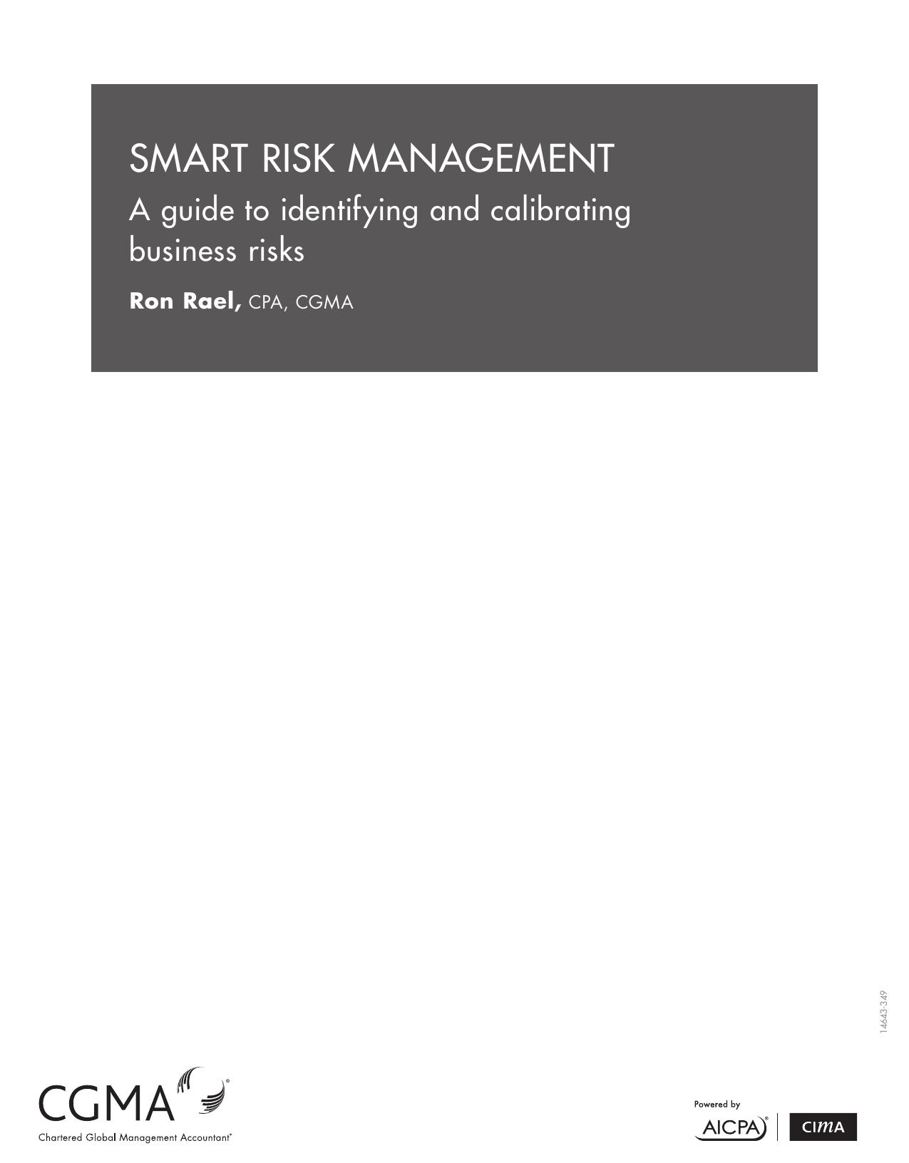 Smart risk management : a guide to identifying and calibrating business risks by Rael Ronald
