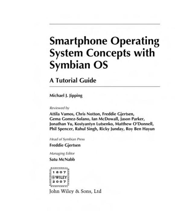 Smartphone Operating System Concepts with Symbian OS by Michael J. Jipping