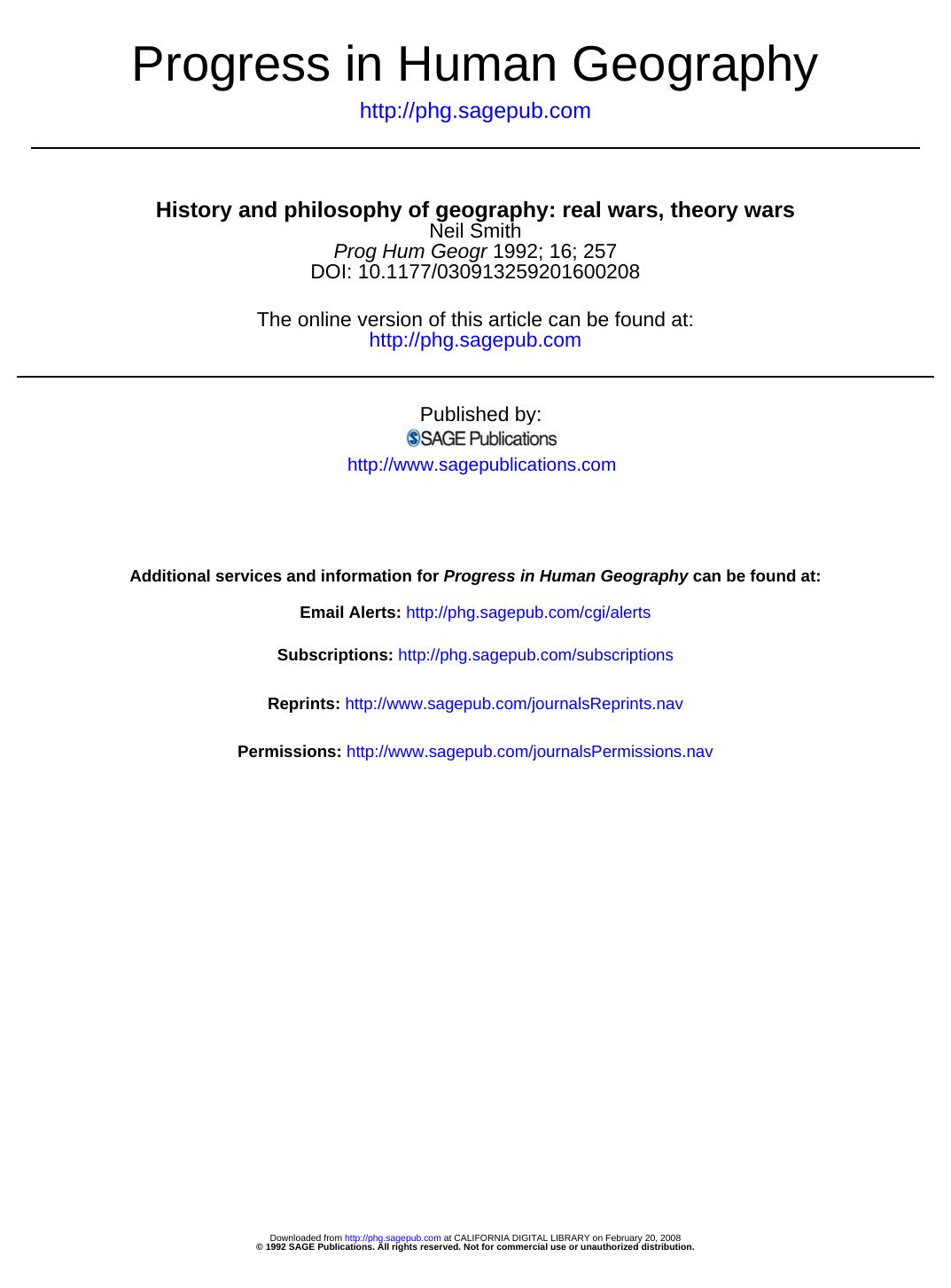 Smith N - History and Philosophy of Geography by Real Wars Theory Wars