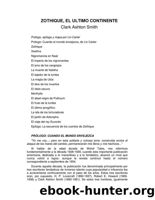 Smith, Clark Ashton by Zothique El Ultimo Continente(1)