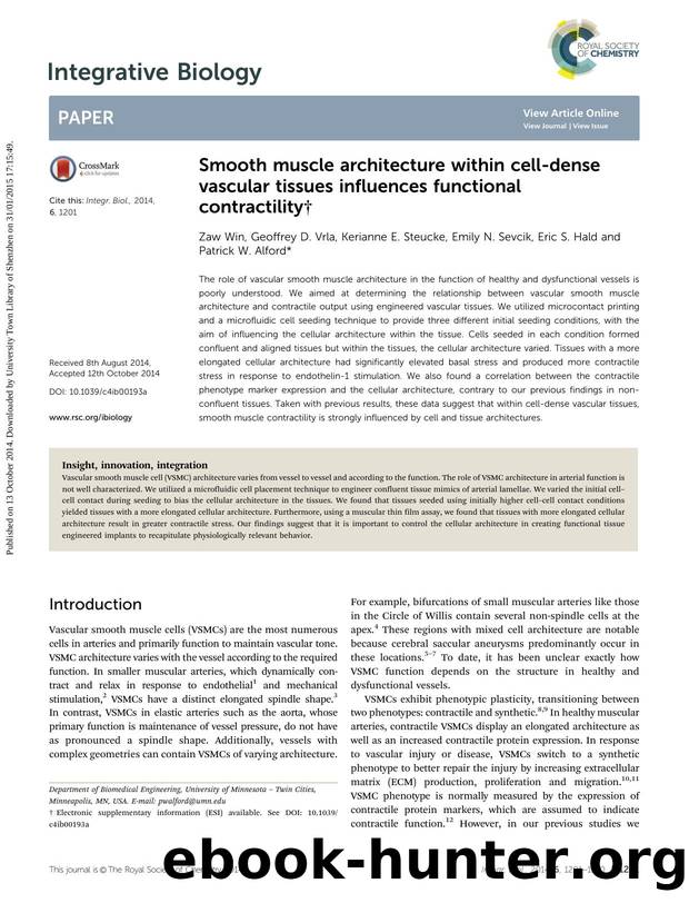 Smooth muscle architecture within cell-dense vascular tissues influences functional contractility by unknow