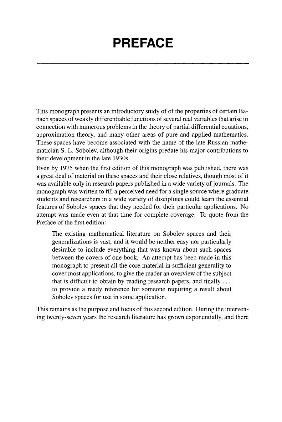 Sobolev Spaces by Adams R. A. Fournier J. J