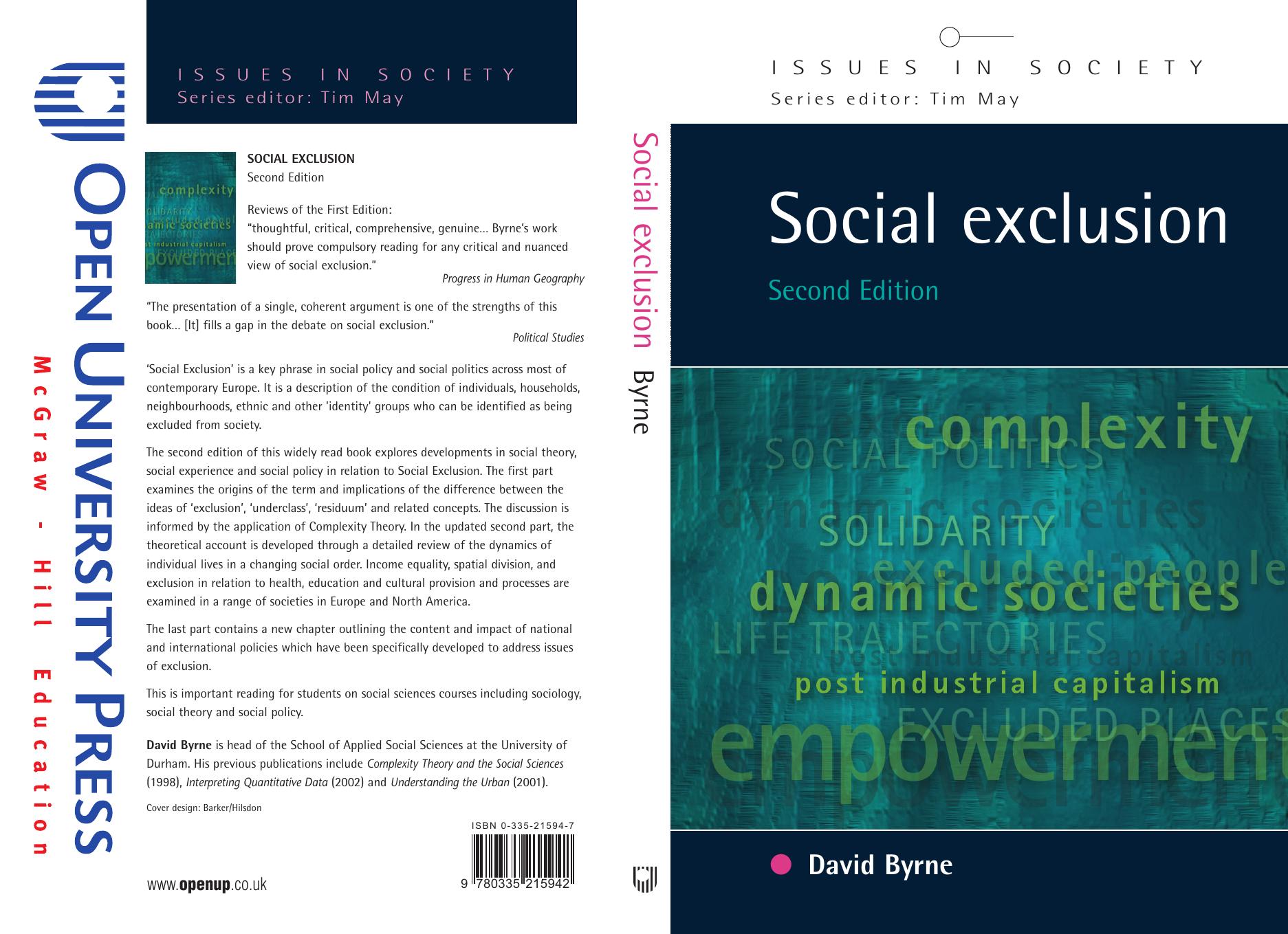 Social Exclusion, 2nd edition (Issues in Society) by David Byrne