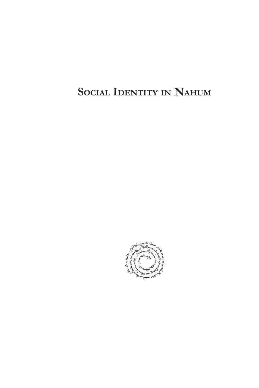 Social Identity in Nahum by Jan Petrus Bosman