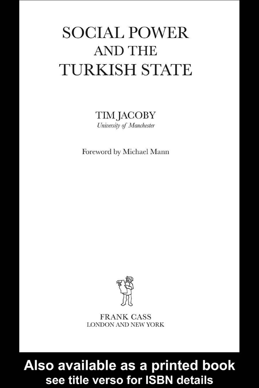Social Power and the Turkish State by Tim Jacoby