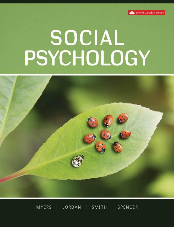 Social Psychology Seventh Canadian Edition by David Myers Christian Jordan Steven Smith and Steven Spencer
