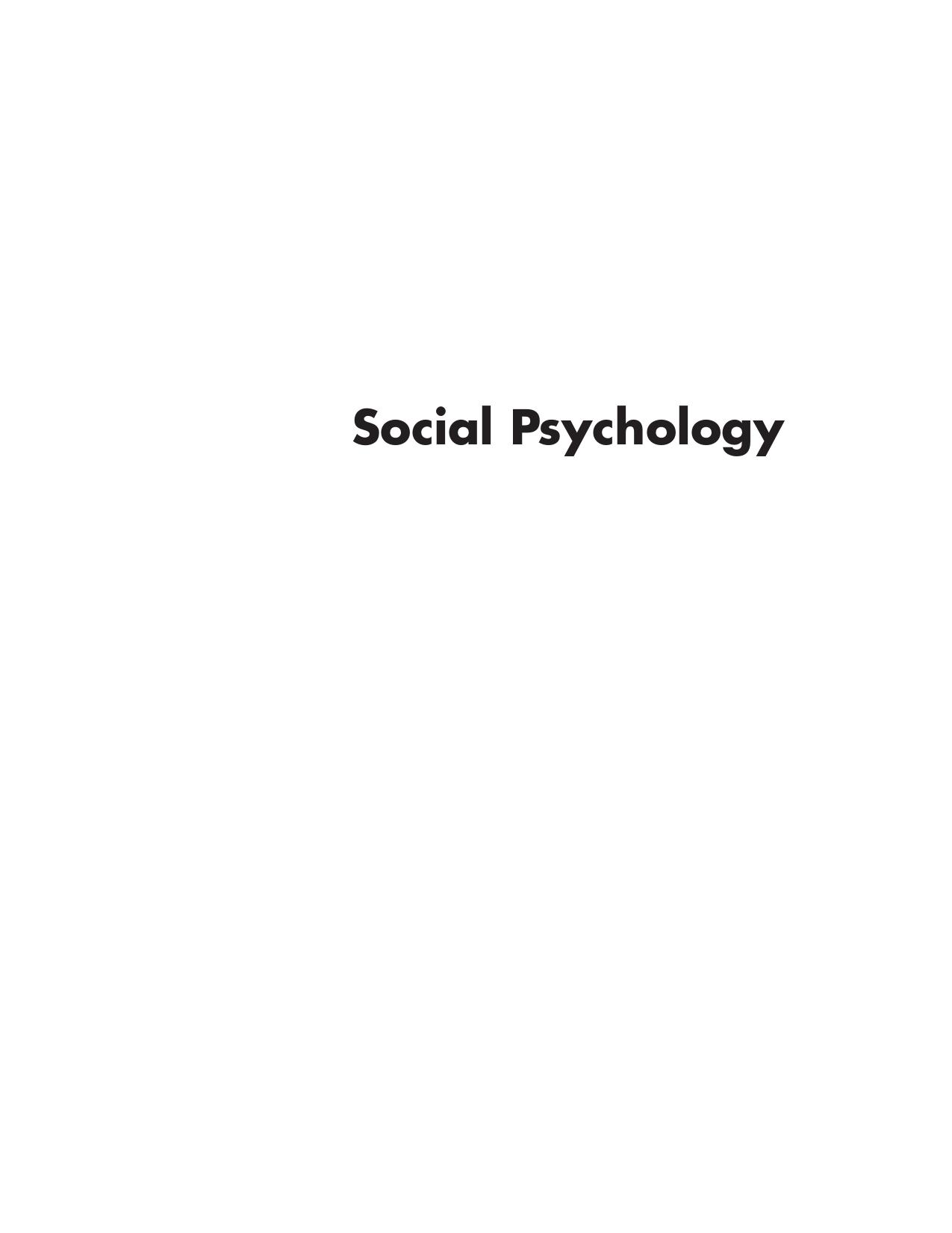 Social Psychology by Kenneth S. Bordens; Irwin A. Horowitz