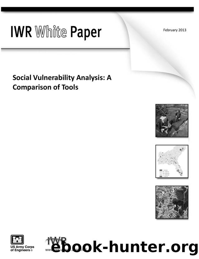 Social Vulnerability Analysis: A Comparison of Tools by U.S. Army Engineer Institute for Water Resources & C. Mark Dunning & Susan E. Durden