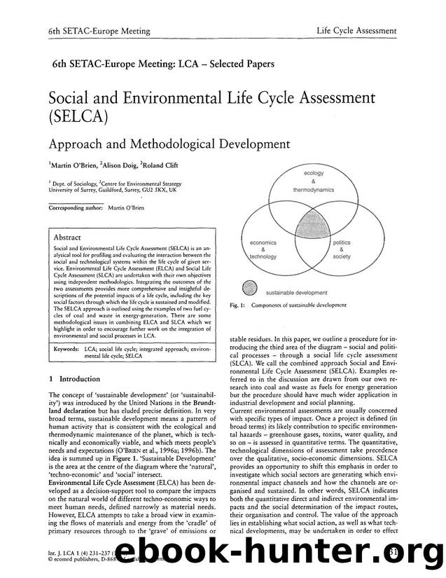 Social and environmental life cycle assessment (SELCA) by Unknown