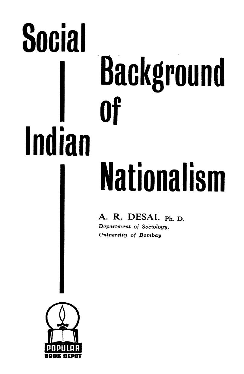 Social background of nationalism by Akshay Ramanlal Desai