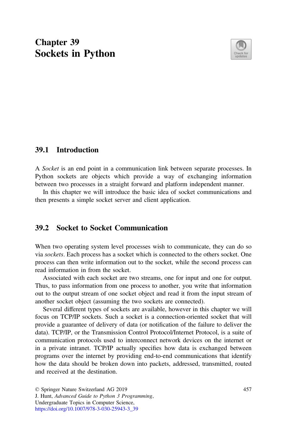 Sockets in Python by John Hunt