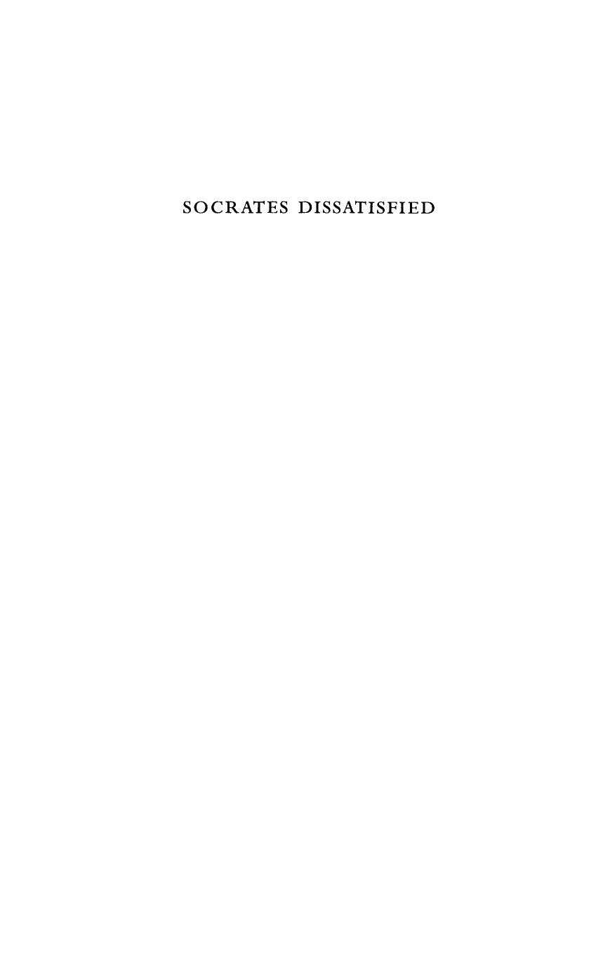 Socrates Dissatisfied: An Analysis of Plato's Crito by Roslyn Weiss