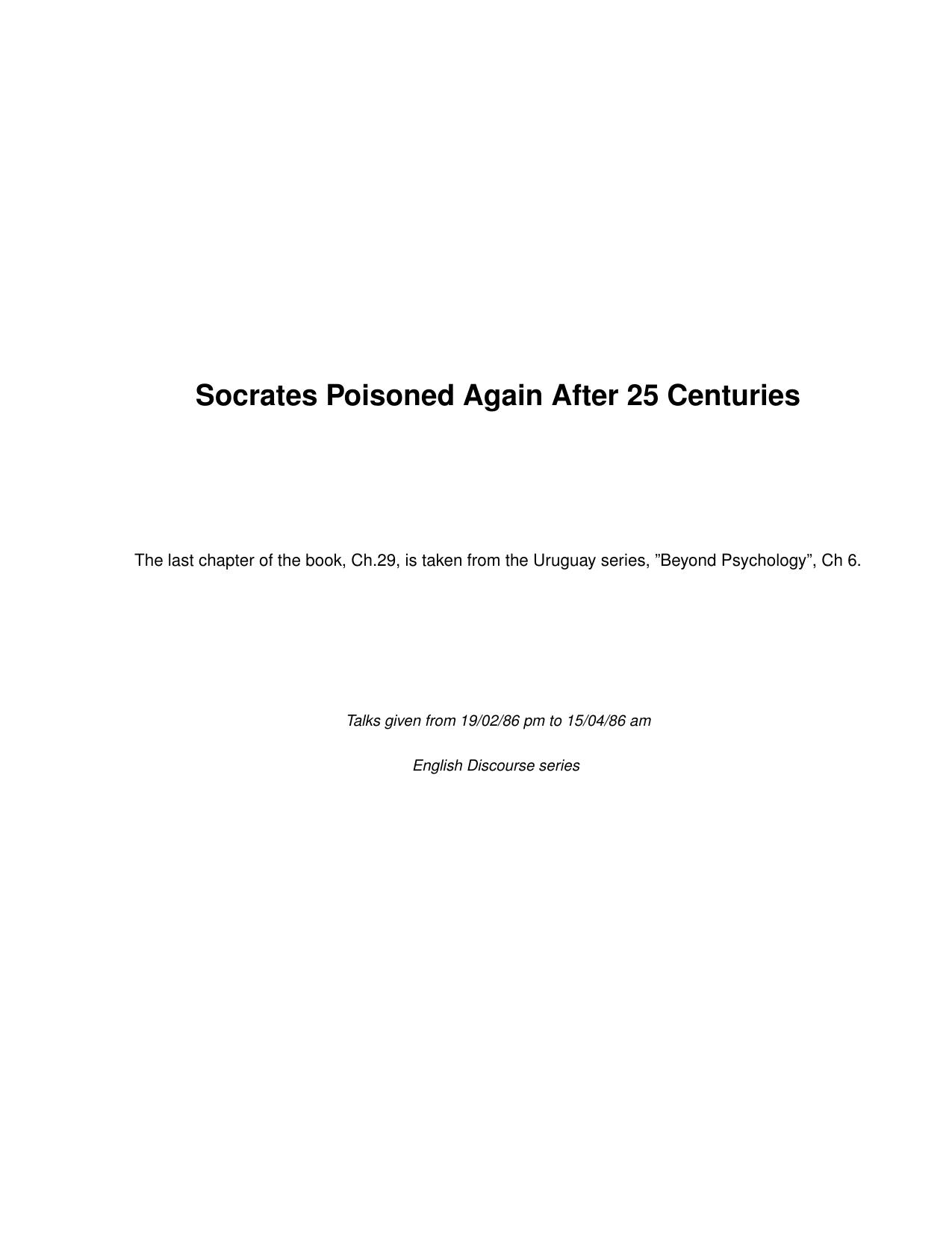 Socrates Poisoned Again After 2025 Centuries by unknow