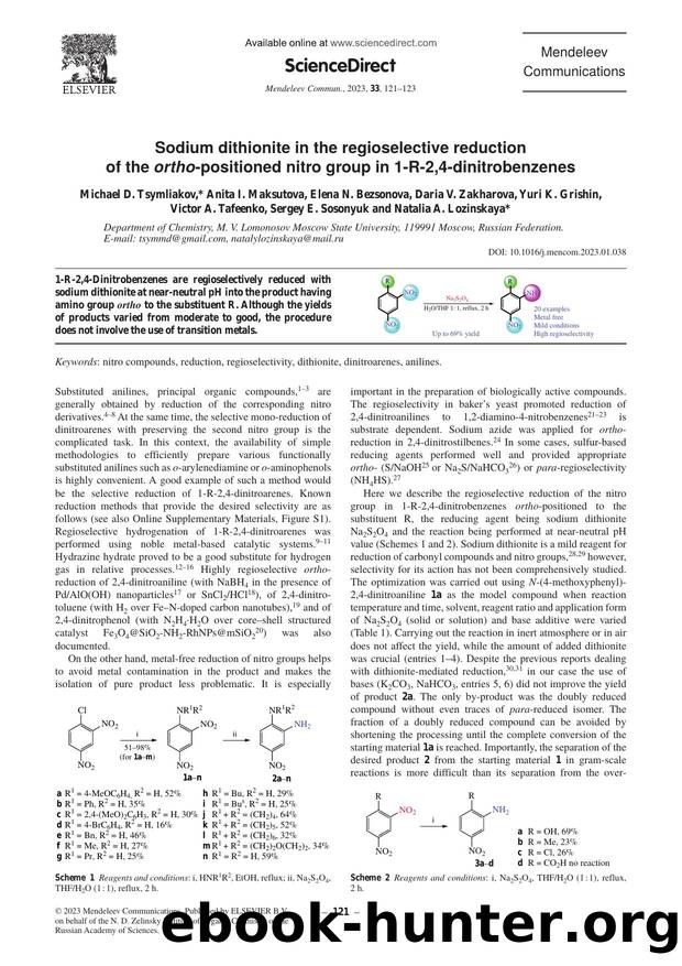 Sodium dithionite in the regioselective reduction of the ortho-positioned nitro group in 1-R-2,4-dinitrobenzenes by unknow