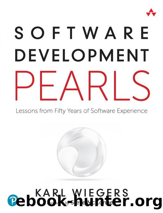 Software Development Pearls by Karl Wiegers;
