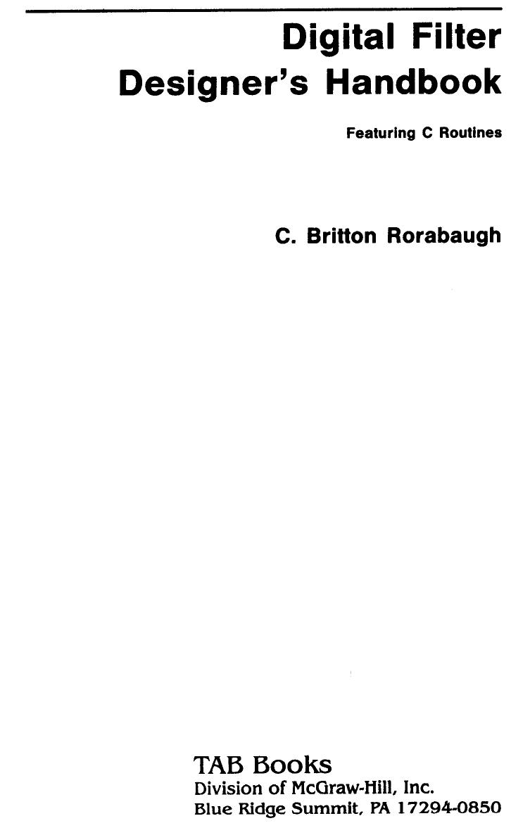 Software Engineering Digital Filter Designers Handbook Ebook Pdf Mcgraw Hill by Unknown