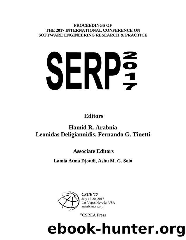 Software Engineering Research and Practice by Hamid R. Arabnia; Leonidas Deligiannidis; Fernando G. Tinetti