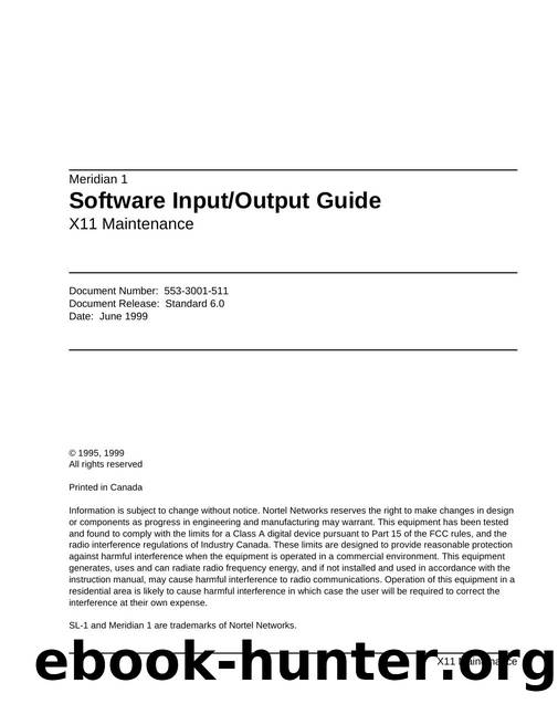 Software InputOutput Guide X11 Maintenance by Unknown
