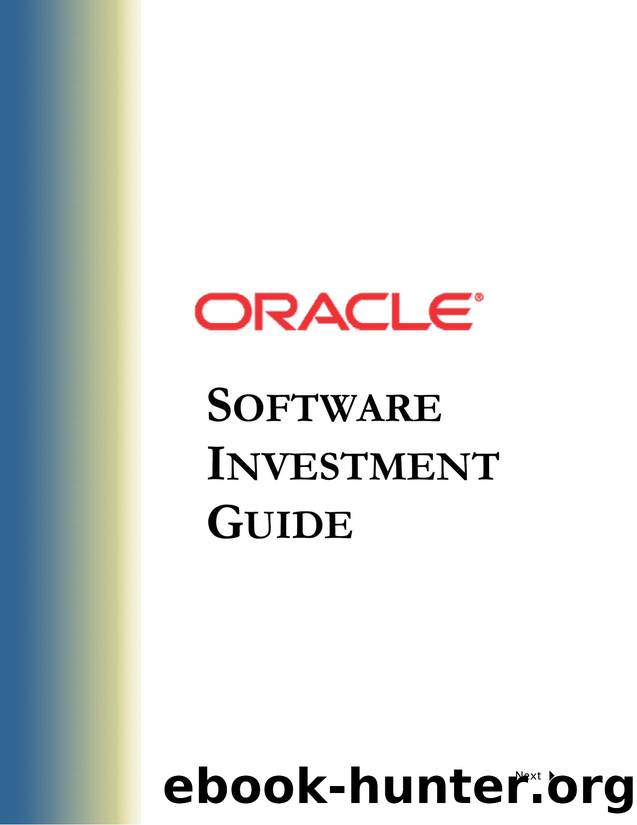 Software Investment Guide by Oracle Corporation