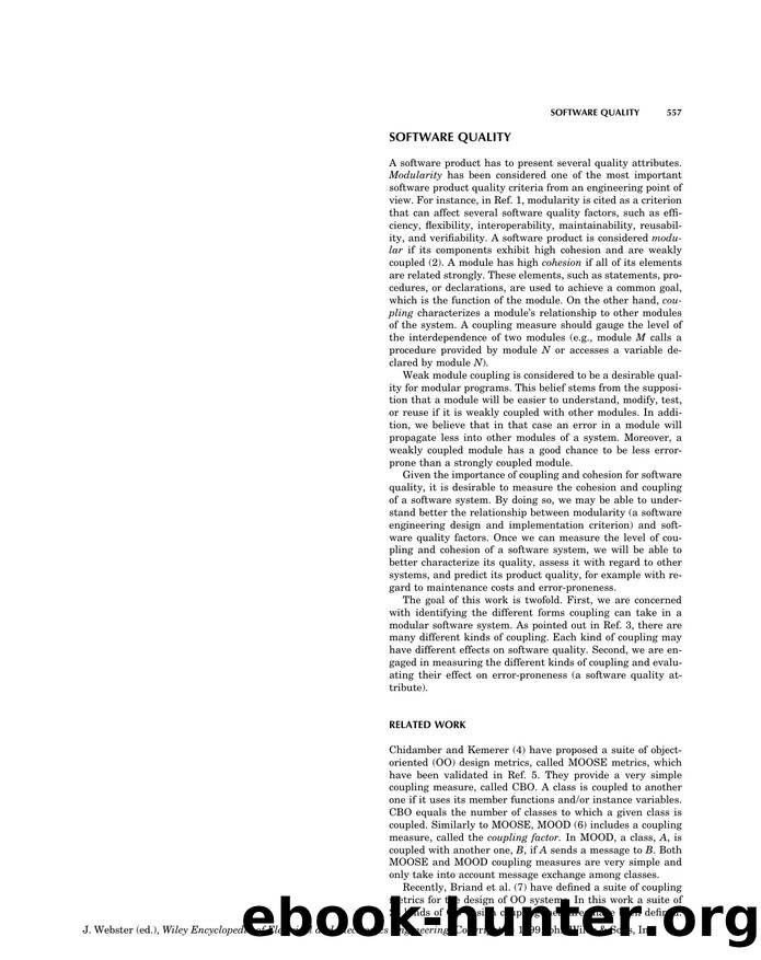 Software Quality". In: Wiley Encyclopedia of Electrical and Electronics Engineering by Unknown