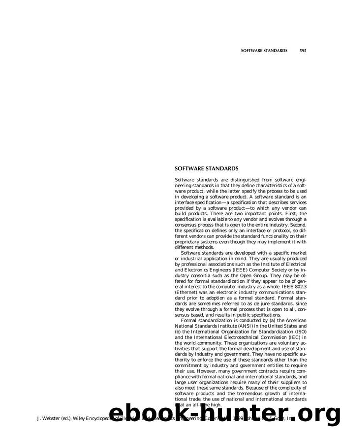 Software Standards". In: Wiley Encyclopedia of Electrical and Electronics Engineering by Unknown