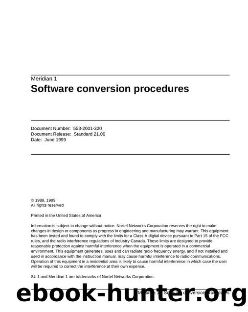 Software conversion procedures by Unknown