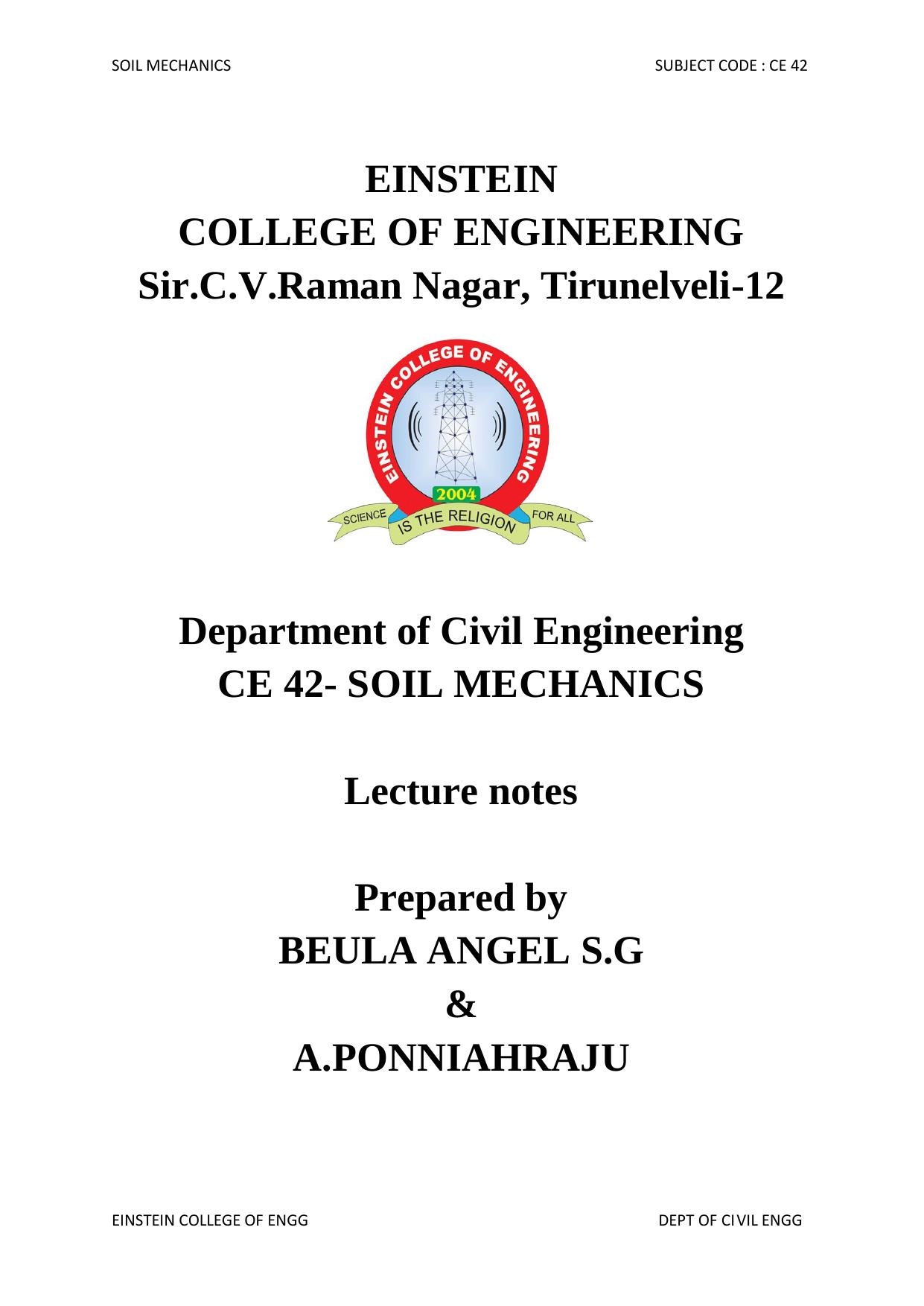 Soil Mechanics Notes by DELL
