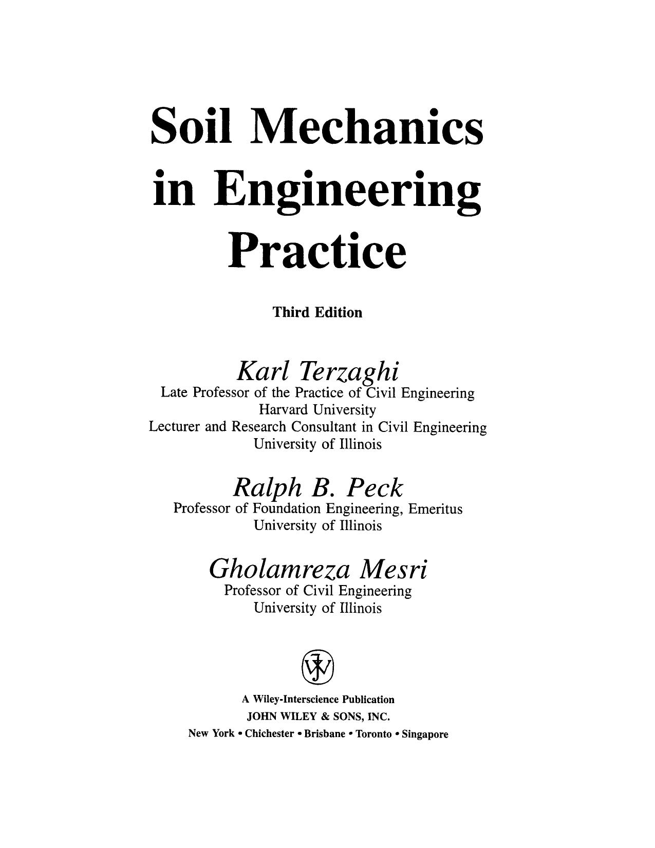 Soil Mechanics in Engineering Practice by Unknow
